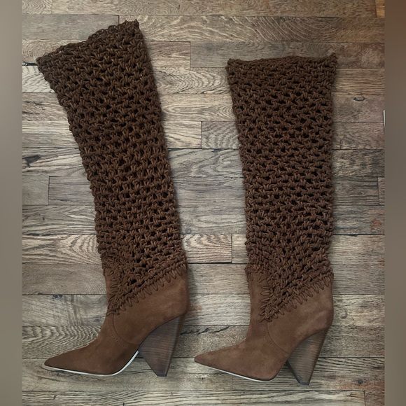 Saint Laurent Suede Twine Niki 105 Boot - Picture 3 of 14